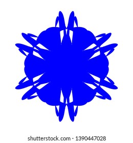 Blue Flowers / Pseudo-Snowflakes on white background. - Vector