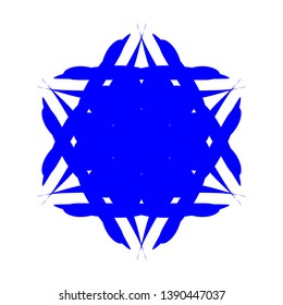 Blue Flowers / Pseudo-Snowflakes on white background. - Vector