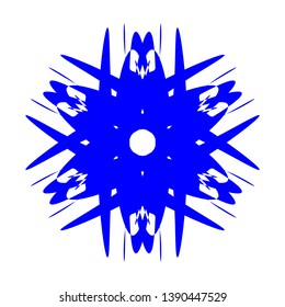 Blue Flowers / Pseudo-Snowflakes on white background. - Vector