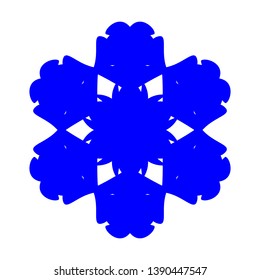Blue Flowers / Pseudo-Snowflakes on white background. - Vector