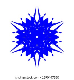 Blue Flowers / Pseudo-Snowflakes on white background. - Vector