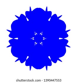 Blue Flowers / Pseudo-Snowflakes on white background. - Vector