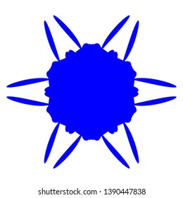 Blue Flowers / Pseudo-Snowflakes on white background. - Vector