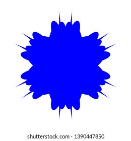 Blue Flowers / Pseudo-Snowflakes on white background. - Vector