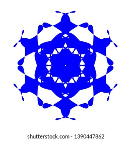 Blue Flowers / Pseudo-Snowflakes on white background. - Vector