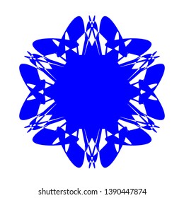 Blue Flowers / Pseudo-Snowflakes on white background. - Vector