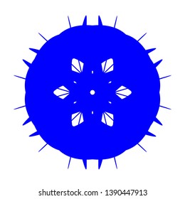 Blue Flowers / Pseudo-Snowflakes on white background. - Vector