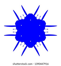Blue Flowers / Pseudo-Snowflakes on white background. - Vector