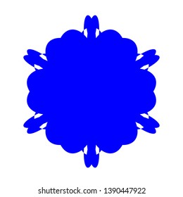 Blue Flowers / Pseudo-Snowflakes on white background. - Vector