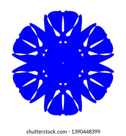 Blue Flowers / Pseudo-Snowflakes on white background. - Vector