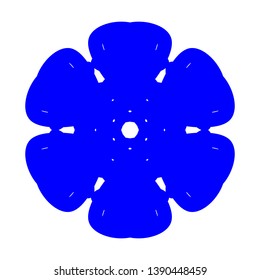 Blue Flowers / Pseudo-Snowflakes on white background. - Vector
