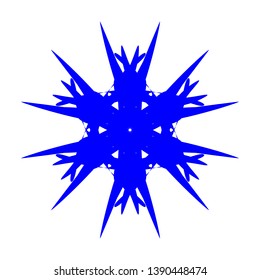 Blue Flowers / Pseudo-Snowflakes on white background. - Vector