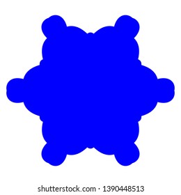 Blue Flowers / Pseudo-Snowflakes on white background. - Vector