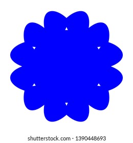 Blue Flowers / Pseudo-Snowflakes on white background. - Vector