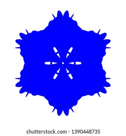 Blue Flowers / Pseudo-Snowflakes on white background. - Vector