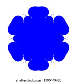 Blue Flowers / Pseudo-Snowflakes on white background. - Vector