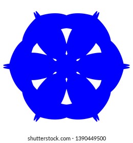 Blue Flowers / Pseudo-Snowflakes on white background. - Vector