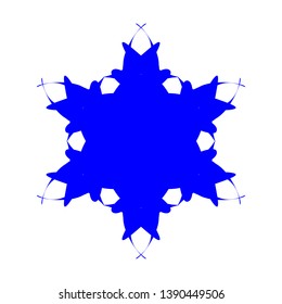 Blue Flowers / Pseudo-Snowflakes on white background. - Vector