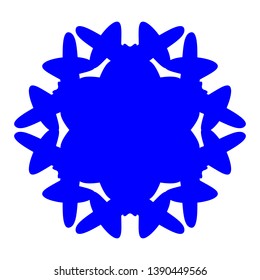 Blue Flowers / Pseudo-Snowflakes on white background. - Vector