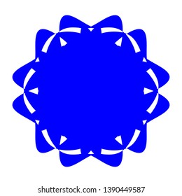 Blue Flowers / Pseudo-Snowflakes on white background. - Vector