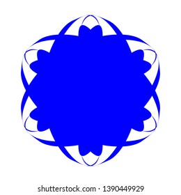 Blue Flowers / Pseudo-Snowflakes on white background. - Vector