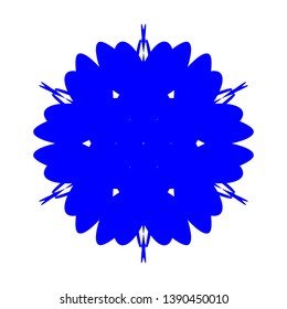 Blue Flowers / Pseudo-Snowflakes on white background. - Vector