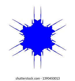 Blue Flowers / Pseudo-Snowflakes on white background. - Vector