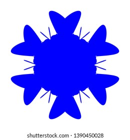 Blue Flowers / Pseudo-Snowflakes on white background. - Vector