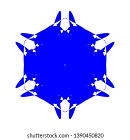 Blue Flowers / Pseudo-Snowflakes on white background. - Vector