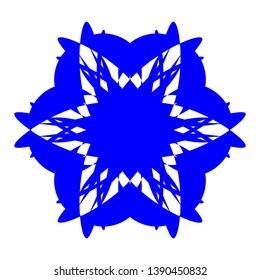 Blue Flowers / Pseudo-Snowflakes on white background. - Vector