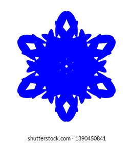 Blue Flowers / Pseudo-Snowflakes on white background. - Vector