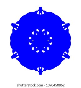 Blue Flowers / Pseudo-Snowflakes on white background. - Vector