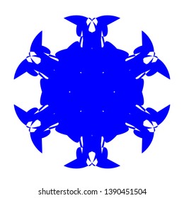 Blue Flowers / Pseudo-Snowflakes on white background. - Vector