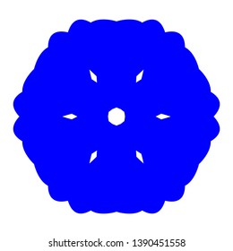 Blue Flowers / Pseudo-Snowflakes on white background. - Vector