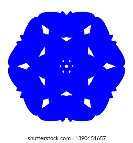 Blue Flowers / Pseudo-Snowflakes on white background. - Vector