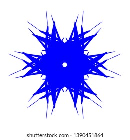Blue Flowers / Pseudo-Snowflakes on white background. - Vector