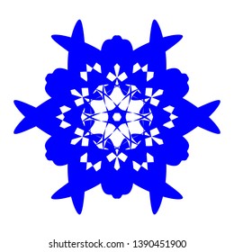 Blue Flowers / Pseudo-Snowflakes on white background. - Vector