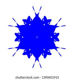 Blue Flowers / Pseudo-Snowflakes on white background. - Vector