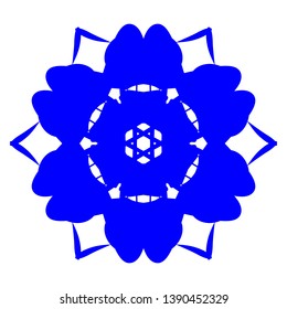 Blue Flowers / Pseudo-Snowflakes on white background. - Vector