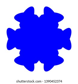 Blue Flowers / Pseudo-Snowflakes on white background. - Vector