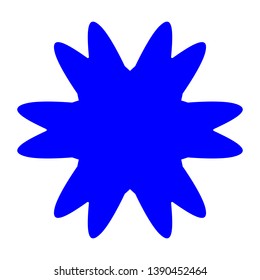 Blue Flowers / Pseudo-Snowflakes on white background. - Vector