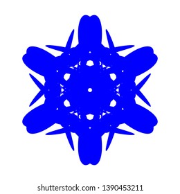 Blue Flowers / Pseudo-Snowflakes on white background. - Vector