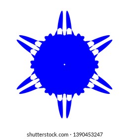 Blue Flowers / Pseudo-Snowflakes on white background. - Vector