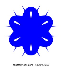 Blue Flowers / Pseudo-Snowflakes on white background. - Vector