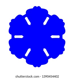 Blue Flowers / Pseudo-Snowflakes on white background. - Vector