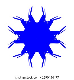 Blue Flowers / Pseudo-Snowflakes on white background. - Vector