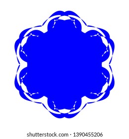 Blue Flowers / Pseudo-Snowflakes on white background. - Vector