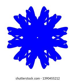 Blue Flowers / Pseudo-Snowflakes on white background. - Vector