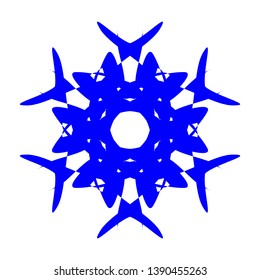 Blue Flowers / Pseudo-Snowflakes on white background. - Vector