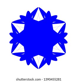 Blue Flowers / Pseudo-Snowflakes on white background. - Vector